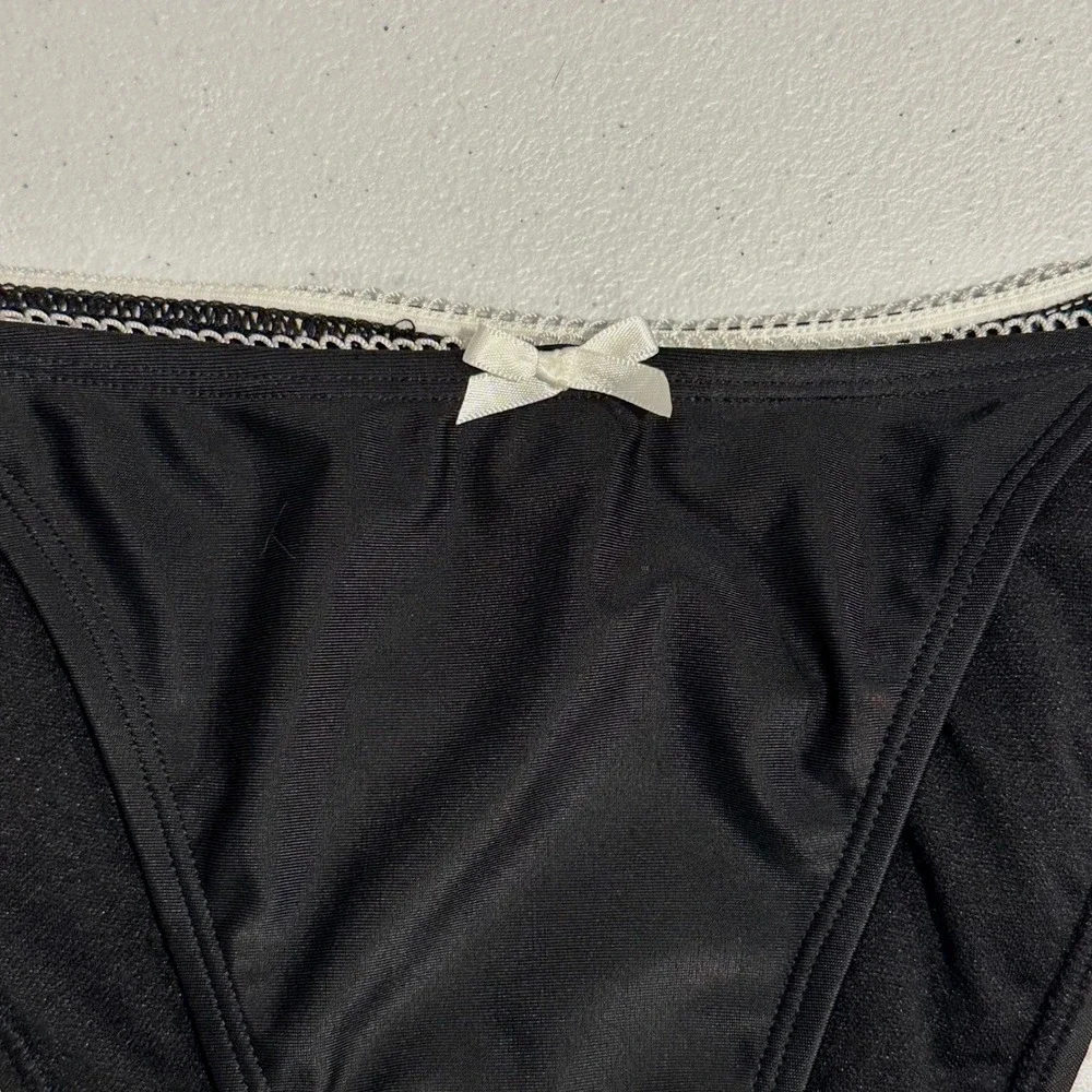 Wild Fable Black Side Tie Bikini Bottom Extra Cheeky High Leg Small NEW - Picture 5 of 11